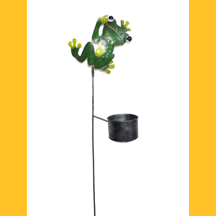 Gartenstecker Metallstecker Gartenstecker Metallstecker Frosch König